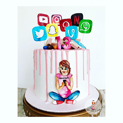Social Media Lover Theme Cake 03