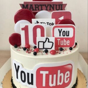 Youtube theme cake 9